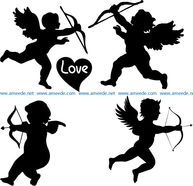 Cupid file cdr and dxf free vector download for print or laser engraving machines