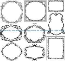 Decorative frame with vines flowers file cdr and dxf free vector download for print or laser engraving machines