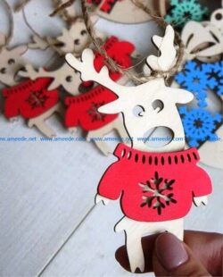 Deer in sweater file cdr and dxf free vector download for Laser cut
