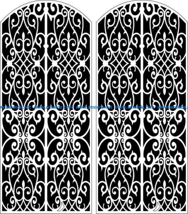 Design pattern door E0006156 file cdr and dxf free vector download for Laser cut CNC