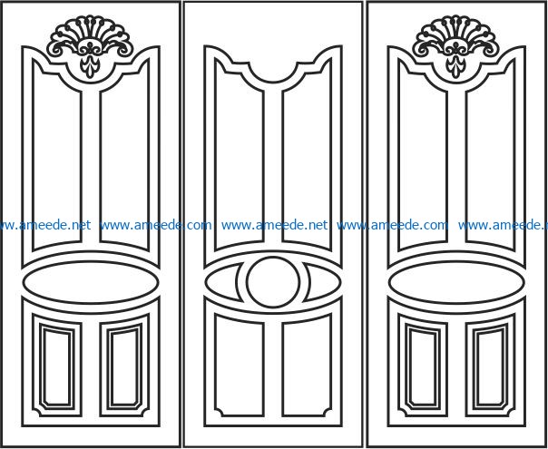 Design pattern door E0006194 file cdr and dxf free vector download for Laser cut CNC