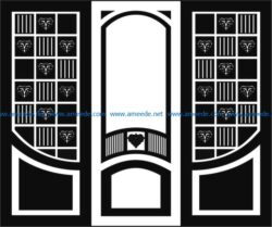 Design pattern door  E0006195 file cdr and dxf free vector download for Laser cut CNC