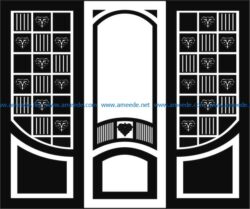 Design pattern door  E0006195 file cdr and dxf free vector download for Laser cut CNC