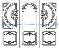 Design pattern door  E0006196 file cdr and dxf free vector download for Laser cut CNC
