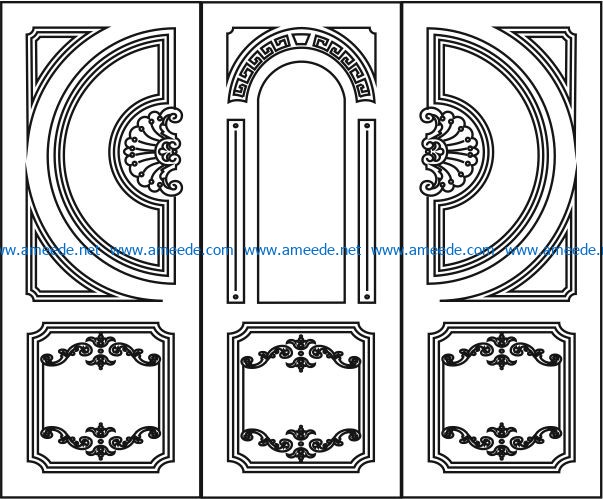 Design pattern door E0006196 file cdr and dxf free vector download for Laser cut CNC