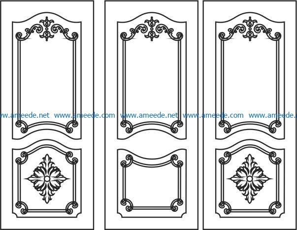 Design pattern door E0006197 file cdr and dxf free vector download for Laser cut CNC