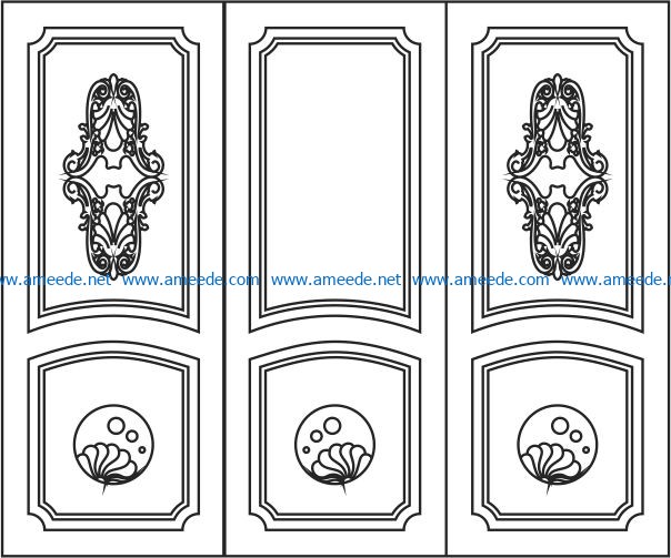 Design pattern door E0006198 file cdr and dxf free vector download for Laser cut CNC