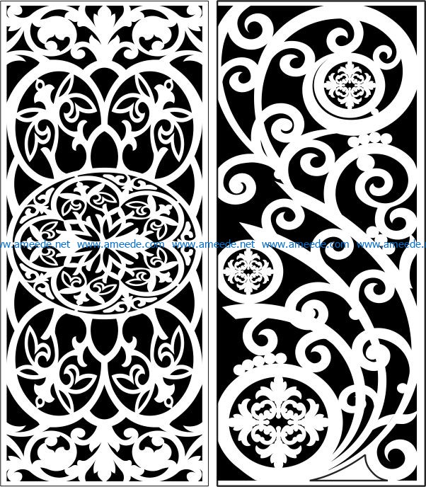 Design pattern panel screen E0006313 file cdr and dxf free vector download for Laser cut CNC