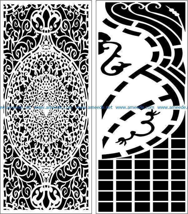 Design pattern panel screen E0006557 file cdr and dxf free vector download for Laser cut CNC