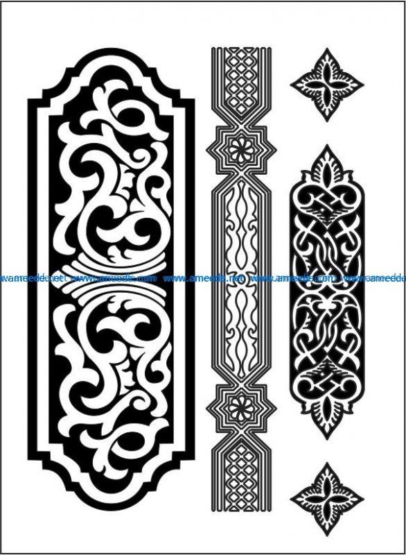 Design pattern woodcarving E0006154 file cdr and dxf free vector download for Laser cut CNC