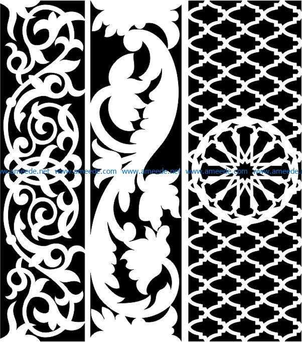Design pattern woodcarving E0006450 file cdr and dxf free vector download for Laser cut CNC