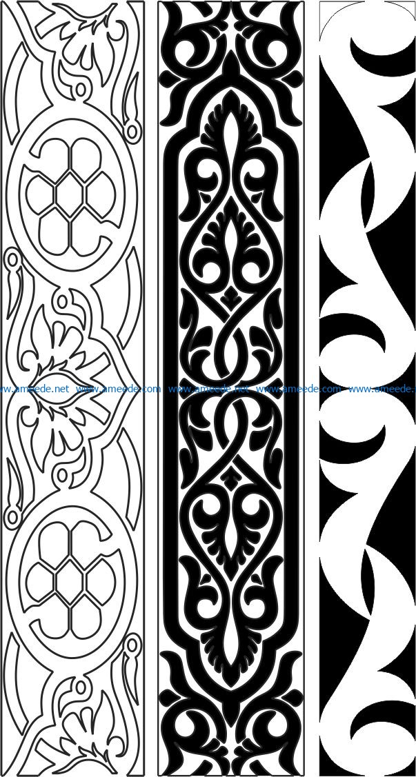 Design pattern woodcarving E0006452 file cdr and dxf free vector download for Laser cut CNC