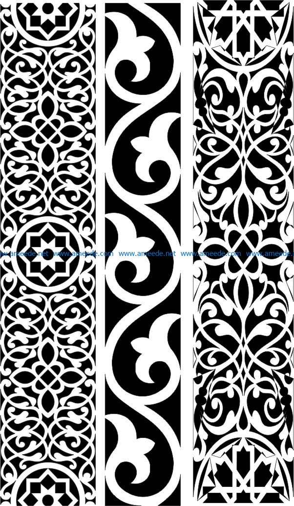 Design pattern woodcarving E0006454 file dxf free vector download for Laser cut CNC