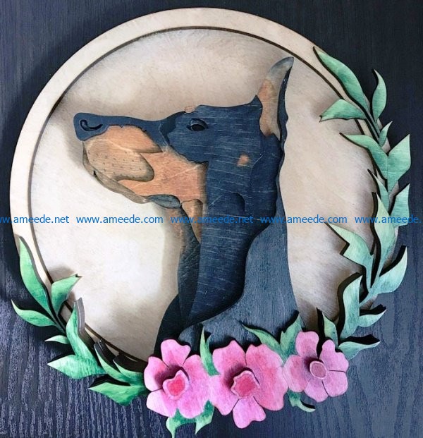 Doberman dog file cdr and dxf free vector download for Laser cut