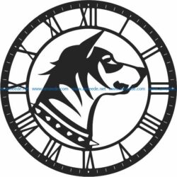 Dog wall clock file cdr and dxf free vector download for Laser cut CNC