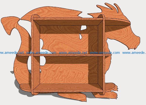 Dragon shelf file cdr and dxf free vector download for CNC cut