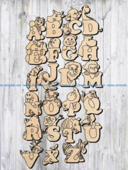 English alphabet file cdr and dxf free vector download for Laser cut