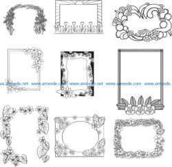 Frames for engraving  file cdr and dxf free vector download for laser engraving machines