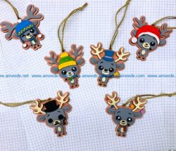 Funny deer decoration file cdr and dxf free vector download for Laser cut