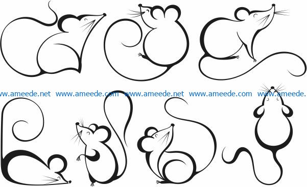 Funny mouse file cdr and dxf free vector download for print or laser engraving machines