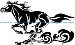 Galloping dust horses file cdr and dxf free vector download for print or laser engraving machines
