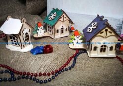 Garland houses file cdr and dxf free vector download for Laser cut