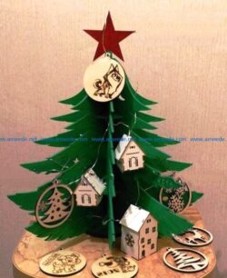Green christmas tree file cdr and dxf free vector download for Laser cut