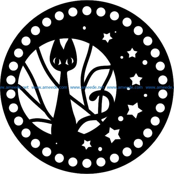 Halloween witch cats file cdr and dxf free vector download for print or laser engraving machines