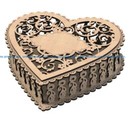 Heart Casket file cdr and dxf free vector download for Laser cut