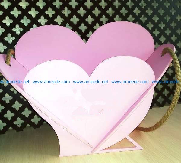 Heart basket model file cdr and dxf free vector download for Laser cut