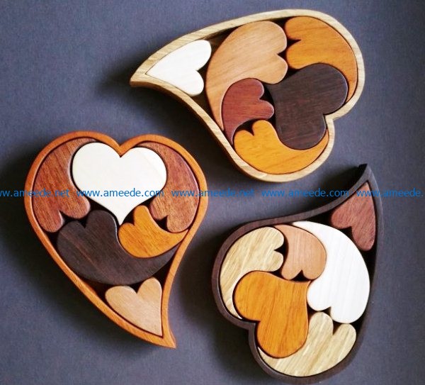 Heart puzzle file cdr and dxf free vector download for Laser cut