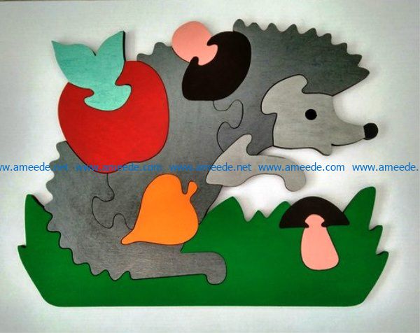 Hedgehog puzzle piece file cdr and dxf free vector download for Laser cut