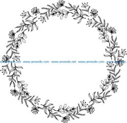 Herbal Wreath file cdr and dxf free vector download for print or laser engraving machines f