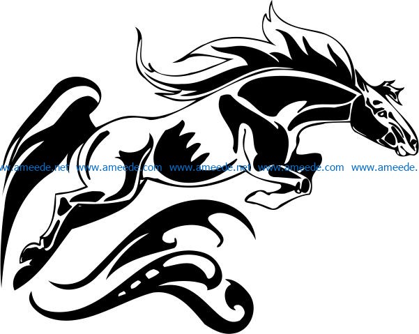 High jump horse file cdr and dxf free vector download for print or laser engraving machines