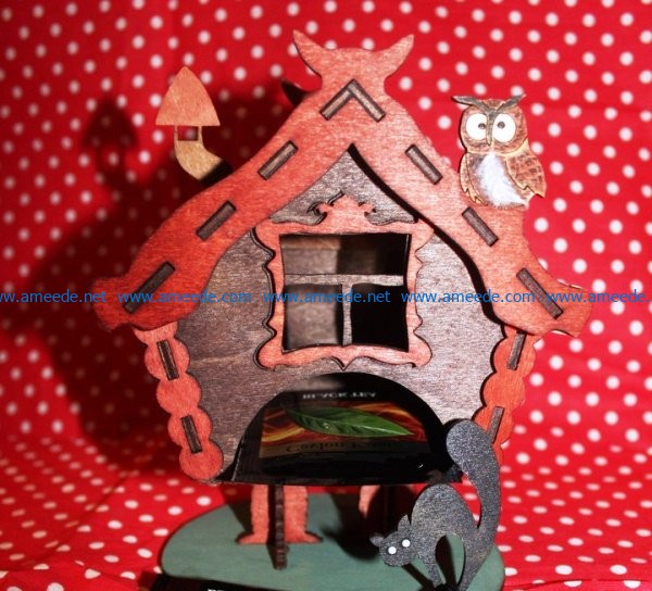 Horror house-shaped tea house file cdr and dxf free vector download for Laser cut