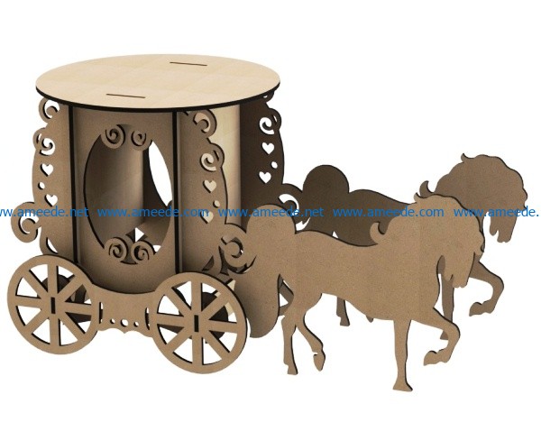 Horse carriage file cdr and dxf free vector download for Laser cut