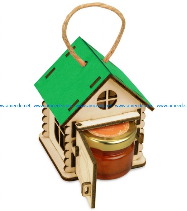 House shaped honey box file cdr and dxf free vector download for Laser cut