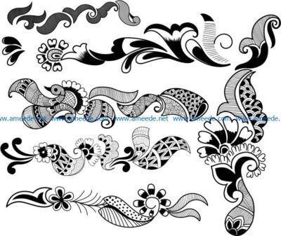 Indian decorative pattern file cdr and dxf free vector download for laser engraving machines D
