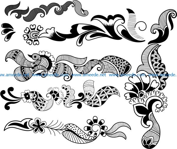 Indian decorative pattern file cdr and dxf free vector download for laser engraving machines D