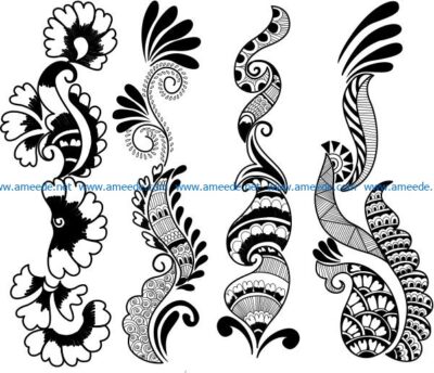 Indian style flowers file cdr and dxf free vector download for laser engraving machines