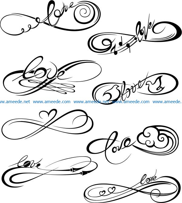 Infinity love file cdr and dxf free vector download for print or laser engraving machines