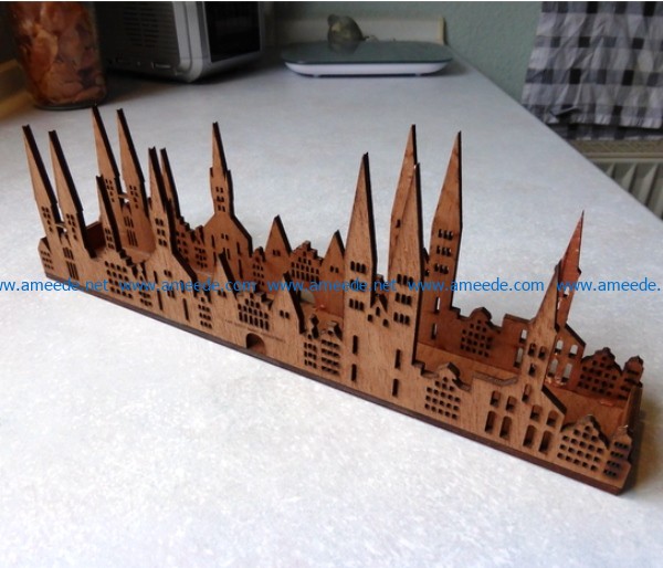 Lamp gothic city file cdr and dxf free vector download for Laser cut