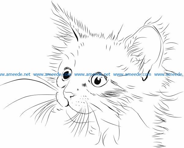 Lovely cat file cdr and dxf free vector download for print or laser engraving machines