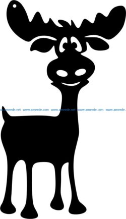 Lovely reindeer file cdr and dxf free vector download for Laser cut Plasma file Decal
