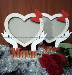 Mother’s day photo frame  file cdr and dxf free vector download for Laser cut