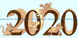 Mouse and piece of cheese 2020 file cdr and dxf free vector download for Laser cut