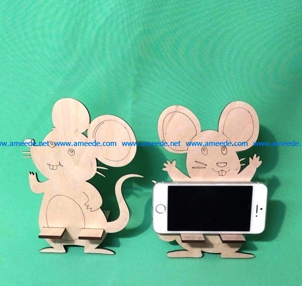 Mouse phone holder file cdr and dxf free vector download for Laser cut