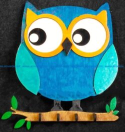 Owl key hook file cdr and dxf free vector download for Laser cut