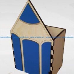 Pencil-shaped box file cdr and dxf free vector download for Laser cut