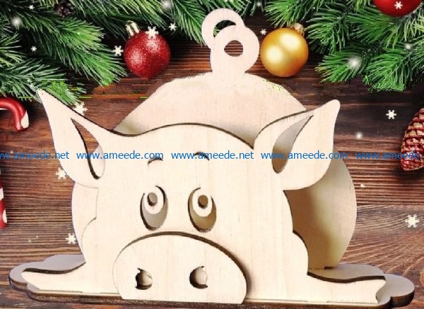 Pig napkin holder file cdr and dxf free vector download for Laser cut